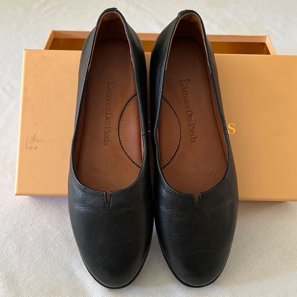 L’AmourDesPieds black slip on shoes